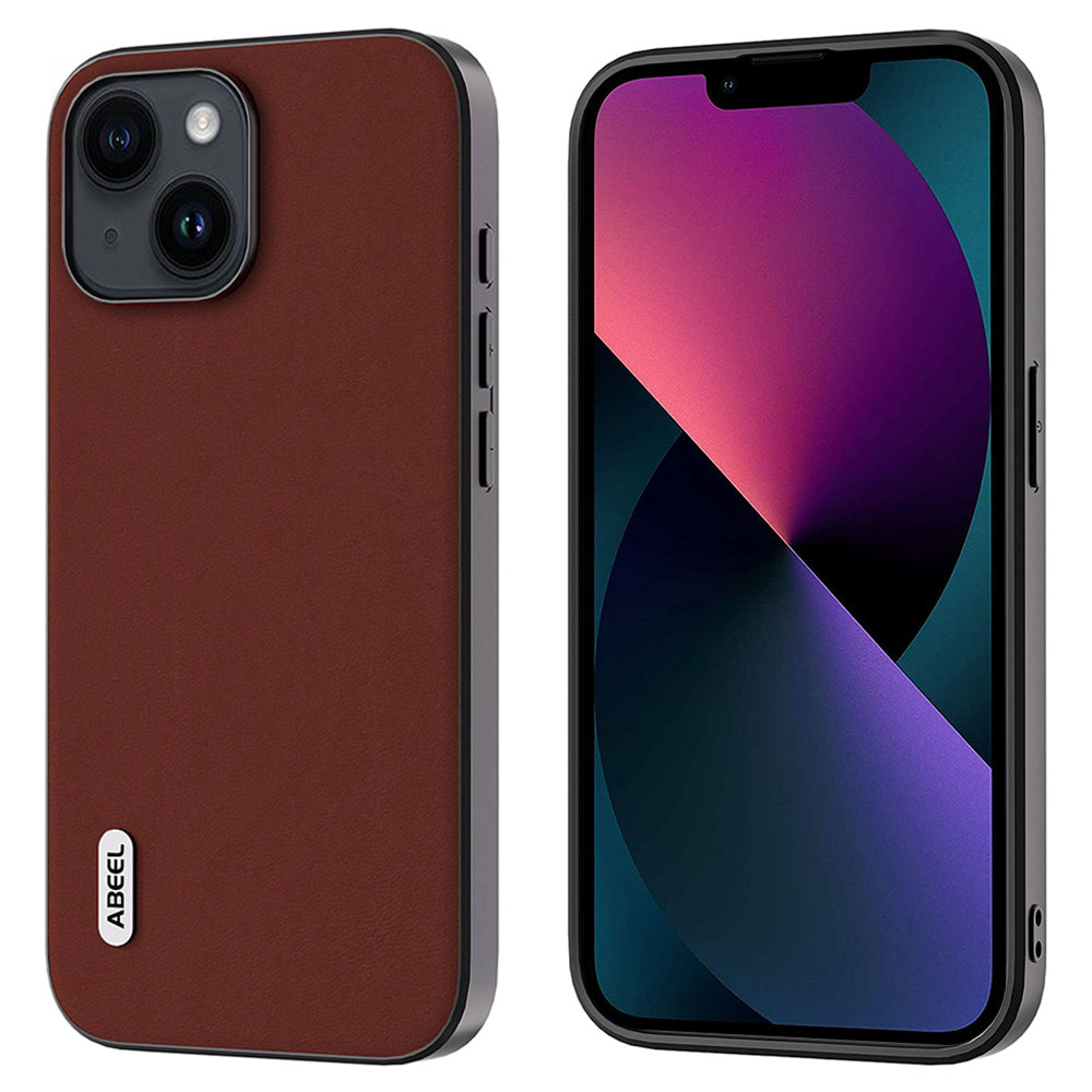 ABEEL til iPhone 13 mobiltelefon etui silkeagtig følelse okselæder læder coated PC TPU cover ABEEL til iPhone 13 mobiltelefon etui silkeagtig følelse okselæder læder coated PC TPU cover